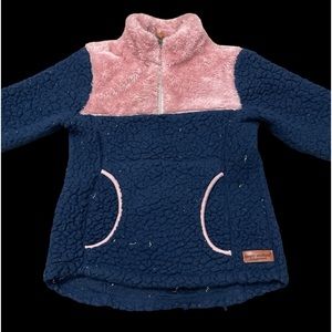 Simply southern girls pink blue youth S quarter zip fleece jacket pullover